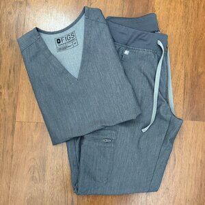 Figs XXS Casma Top XS Zamora Jogger Pants Graphite Scrubs Regular